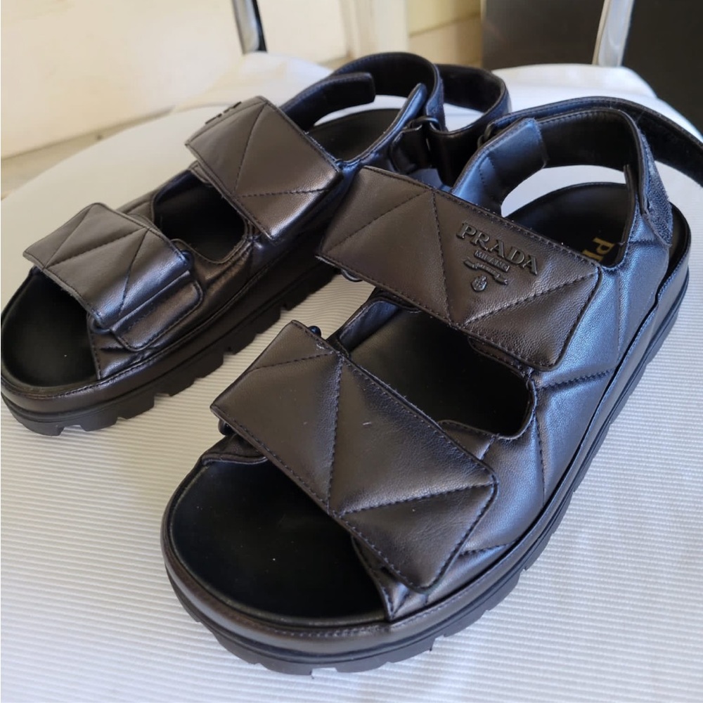 Black Prada Napa sandals . YES THEY ARE REAL NO I DONT HAVE A BOX .